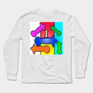 Inspiring a train of colorfully shaped small planes Long Sleeve T-Shirt